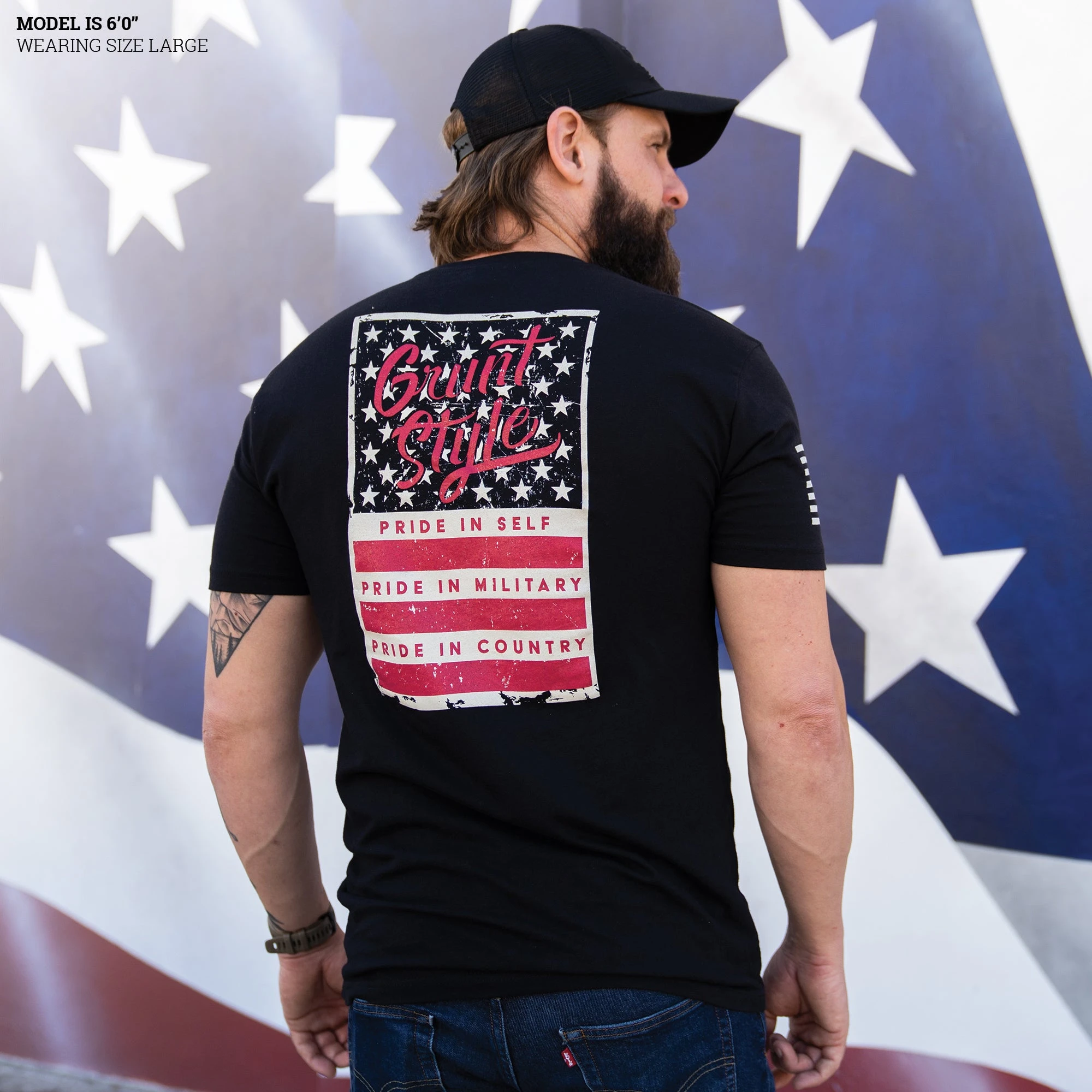 Grunt Style Stars & Bars T-Shirt - Black 5 Grunt Style Stars & Bars T-Shirt - Black - Image 3