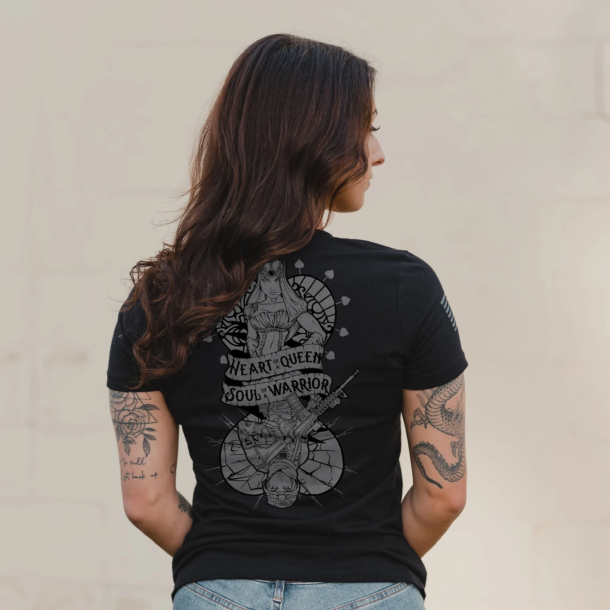 Women's Heart And Soul Of A Warrior T-Shirt - Black 3 Women's Heart And Soul Of A Warrior T-Shirt - Black