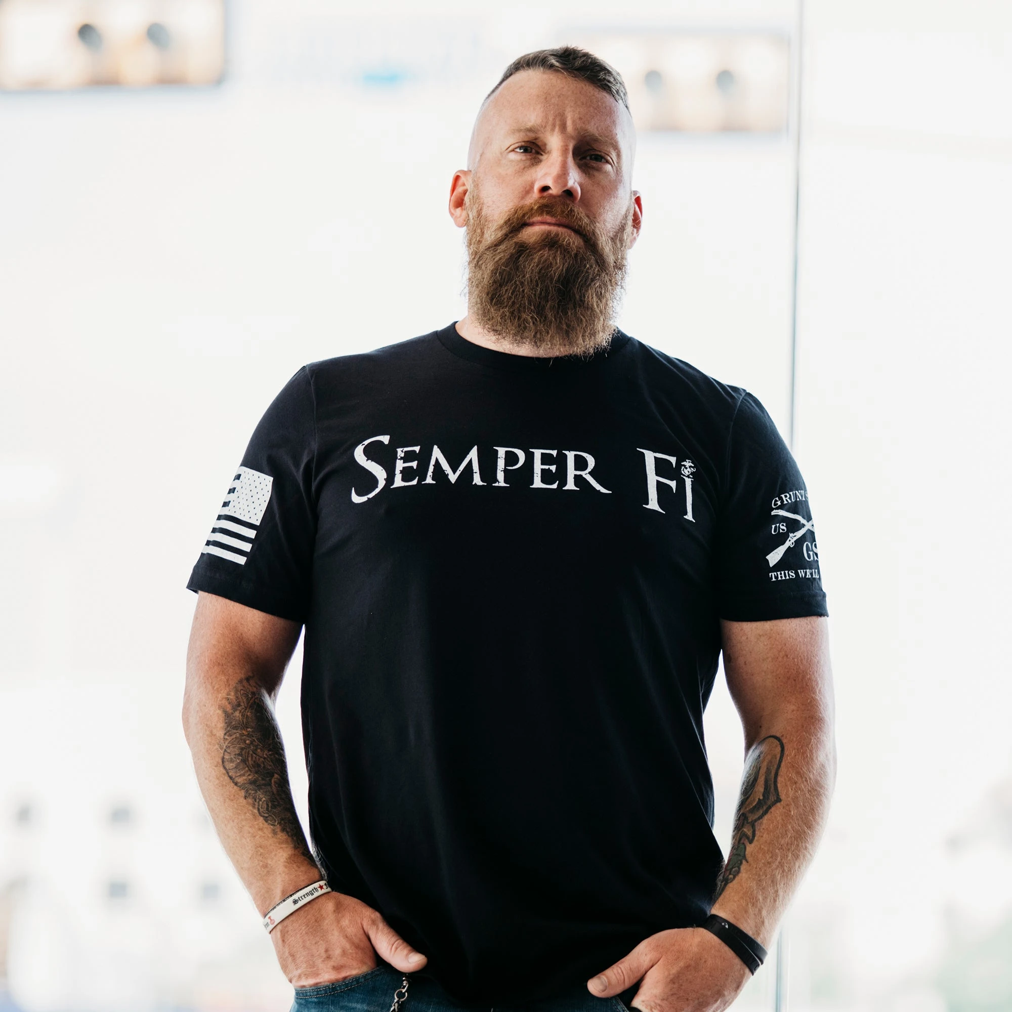 USMC - Semper Fi T-Shirt - Black 4 USMC - Semper Fi T-Shirt - Black - Image 2